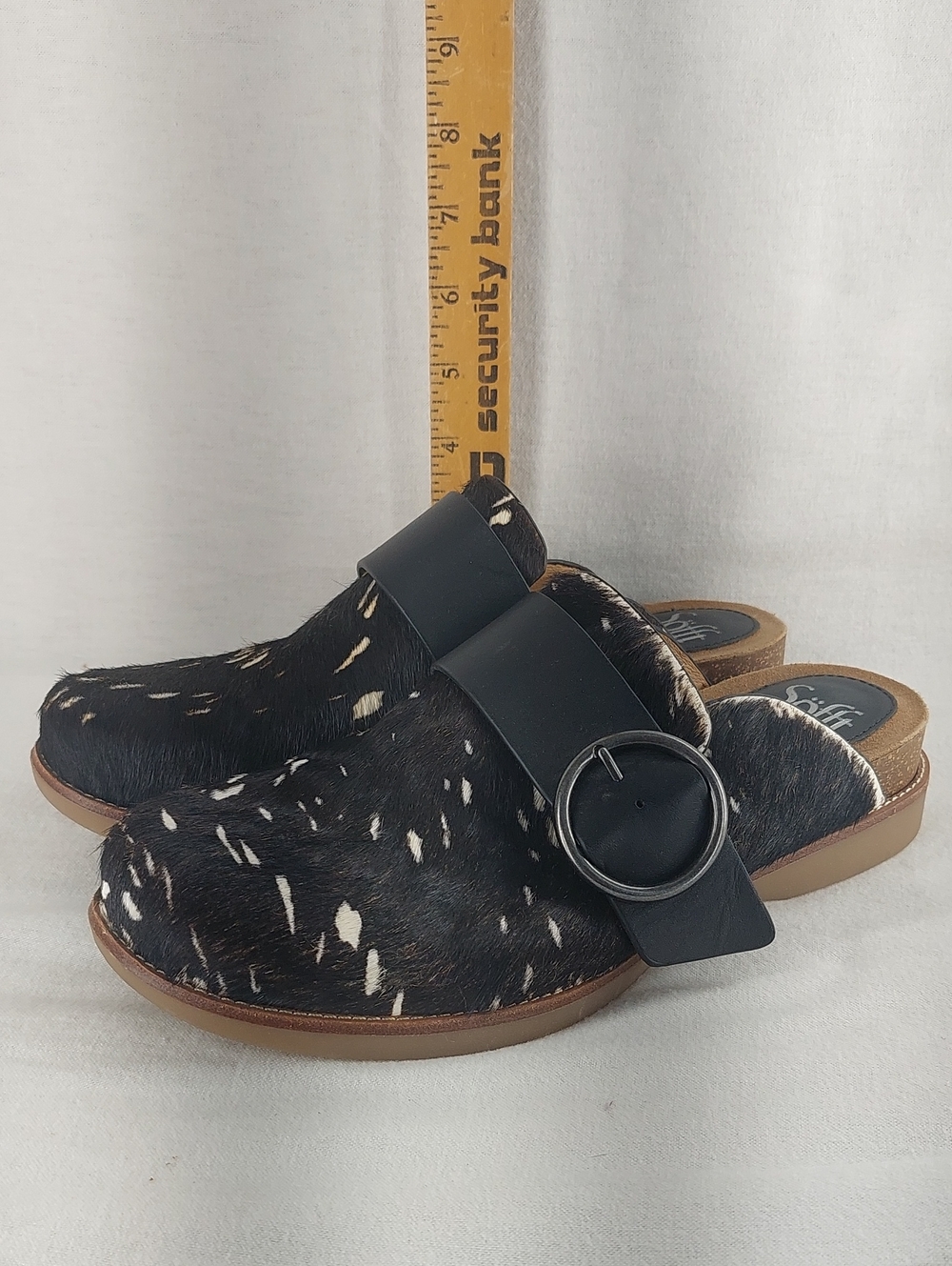 Söfft Billie Black and White Calf Hair Clogs